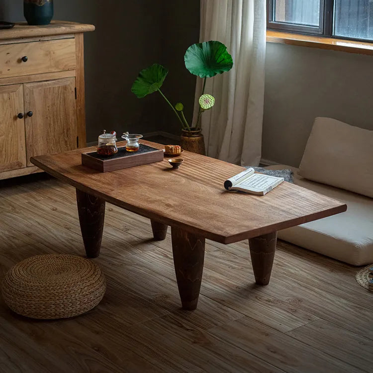 無垢材スギのセンターテーブル タケノコ型脚 自然美と高級感を演出 hty-2056