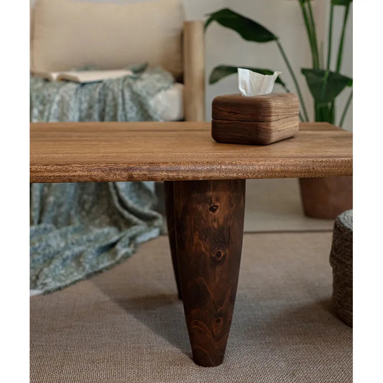 無垢材スギのセンターテーブル タケノコ型脚 自然美と高級感を演出 hty-2056