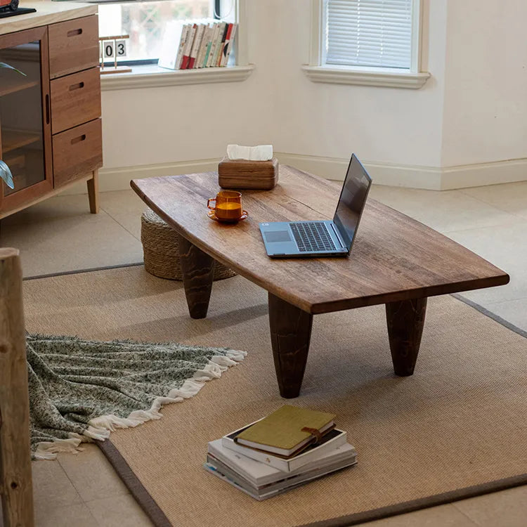 無垢材スギのセンターテーブル タケノコ型脚 自然美と高級感を演出 hty-2056