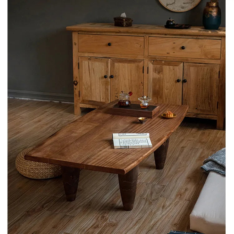 無垢材スギのセンターテーブル タケノコ型脚 自然美と高級感を演出 hty-2056