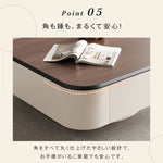 北欧風センターテーブルセット リビング向け 木目調×ホワイト 収納付きローテーブル&サイドテーブル htyjj-5947