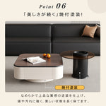 北欧風センターテーブルセット リビング向け 木目調×ホワイト 収納付きローテーブル&サイドテーブル htyjj-5947