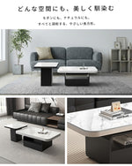 ホワイト×クリアガラス セラミック天板センターテーブルセット リビング向け モダンデザインのローテーブル&サイドテーブル htyjj-5948-2