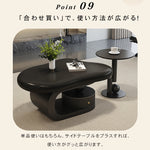 モダンデザイン センターテーブル リビング用有機フォルムのローテーブル 収納付きブラックベース htyjj-6569