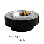 センターテーブル おしゃれ セラミック天板 金属台座 引き出し収納付き ネストテーブル 2点セット 大小セット 大テーブル直径70cm 80cm 小テーブル直径50cm モダン リビング用 来客対応 htyjj-6570