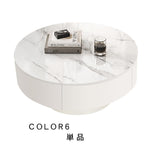 センターテーブル おしゃれ セラミック天板 金属台座 引き出し収納付き ネストテーブル 2点セット 大小セット 大テーブル直径70cm 80cm 小テーブル直径50cm モダン リビング用 来客対応 htyjj-6570