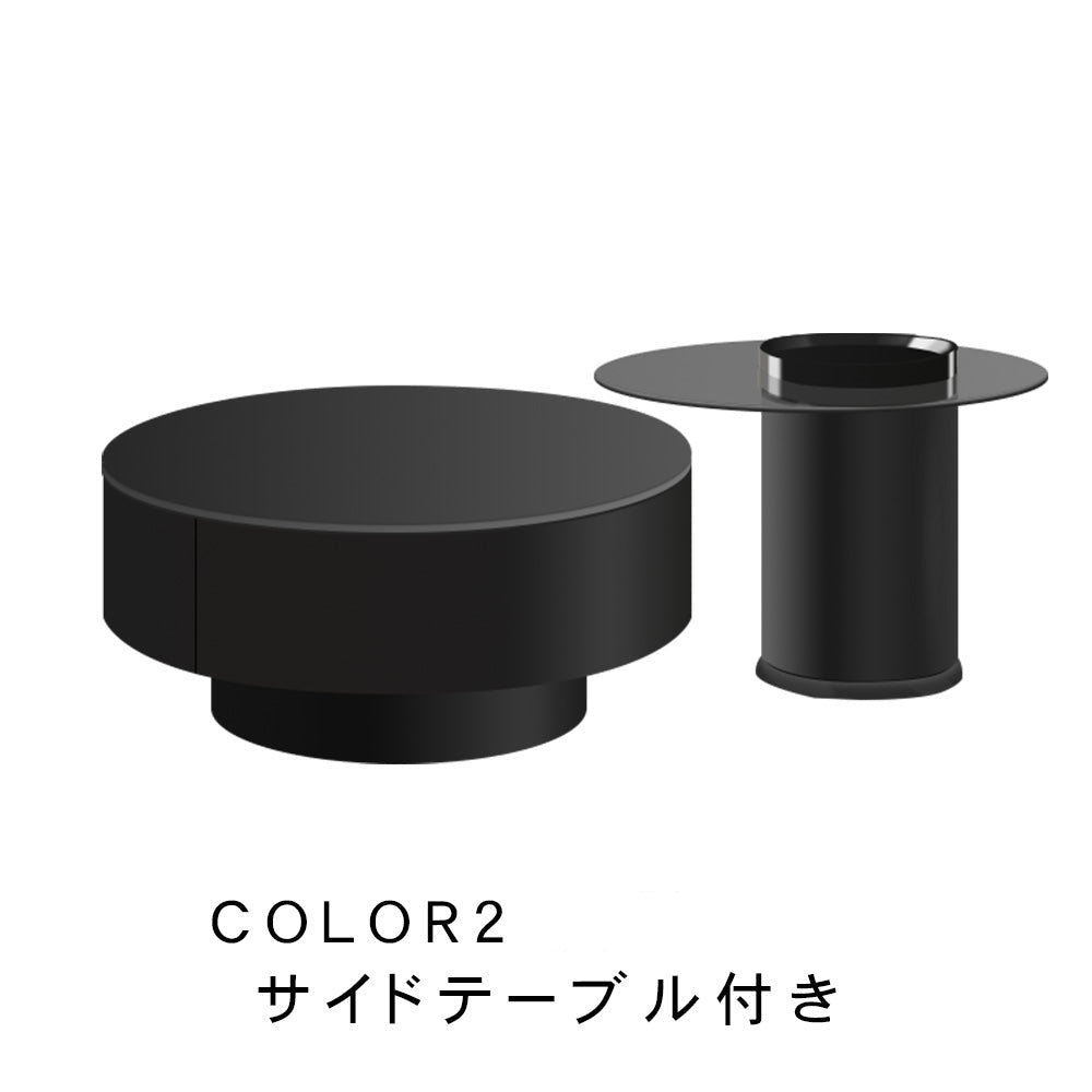 センターテーブル おしゃれ セラミック天板 金属台座 引き出し収納付き ネストテーブル 2点セット 大小セット 大テーブル直径70cm 80cm 小テーブル直径50cm モダン リビング用 来客対応 htyjj-6570
