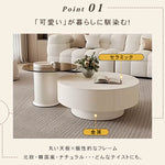 センターテーブル おしゃれ セラミック天板 金属台座 引き出し収納付き ネストテーブル 2点セット 大小セット 大テーブル直径70cm 80cm 小テーブル直径50cm モダン リビング用 来客対応 htyjj-6570