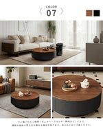 センターテーブル おしゃれ セラミック天板 金属台座 引き出し収納付き ネストテーブル 2点セット 大小セット 大テーブル直径70cm 80cm 小テーブル直径50cm モダン リビング用 来客対応 htyjj-6570