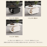 モダンデザインのセラミック天板センターテーブルセット リビングに映える収納付きローテーブル+サイドテーブル htyjj-6572