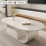 セラミック天板のモダンセンターテーブルリビング向け ブラック×ホワイト 楕円型ローテーブル 収納付き htyjj-6576