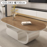 セラミック天板のモダンセンターテーブルリビング向け ブラック×ホワイト 楕円型ローテーブル 収納付き htyjj-6576