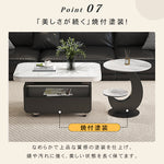 ウォールナット調センターテーブルセット リビングに映えるモダンデザインの可動式ローテーブル+サイドテーブル htyjj-6581