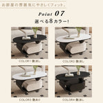 オーバルフォルムのセラミック天板風センターテーブル キャスター収納が便利なモダンリビングテーブル htyjj-6591