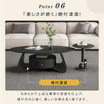 モダンブラックのセラミック天板センターテーブルセット リビングに映える収納付きローテーブル+サイドテーブル htyjj-6603