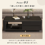 モダンブラックのセラミック天板センターテーブル リビングに映える収納付きローテーブル htyjj-6604