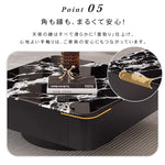 高級モダン リビングテーブルセット 微晶石トップ ブラック×ホワイト 2台組 ローテーブル htyjj-6608