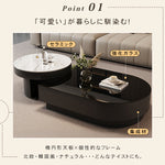 モダンリビング ローテーブルセット ブラック 強化ガラス天板×セラミック天板 デザイナーズ コーヒーテーブル htyjj-6611