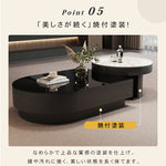 モダンリビング ローテーブルセット ブラック 強化ガラス天板×セラミック天板 デザイナーズ コーヒーテーブル htyjj-6611