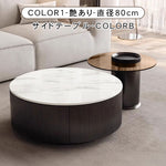 デザイナーズ リビングローテーブル セラミック風丸型×ガラス天板サイドテーブル モダンインテリア ブラック htyjj-6612