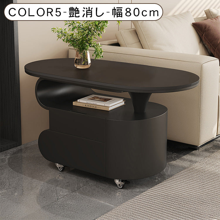 北欧風モダンリビングテーブル 美しい曲線フォルムのマーブル調天板デザイン htyjj-6613