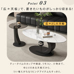 セラミック天板センターテーブルセットリビング用 ガラス天板サイドテーブル付き モダンデザインの中心テーブル htyjj-6620