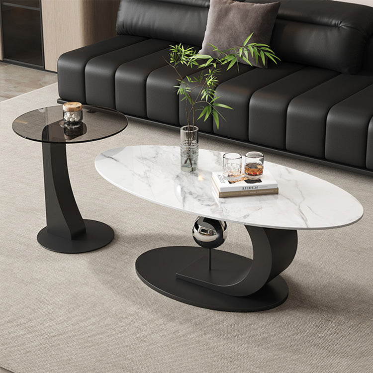 セラミック天板センターテーブルセットリビング用 ガラス天板サイドテーブル付き モダンデザインの中心テーブル htyjj-6620