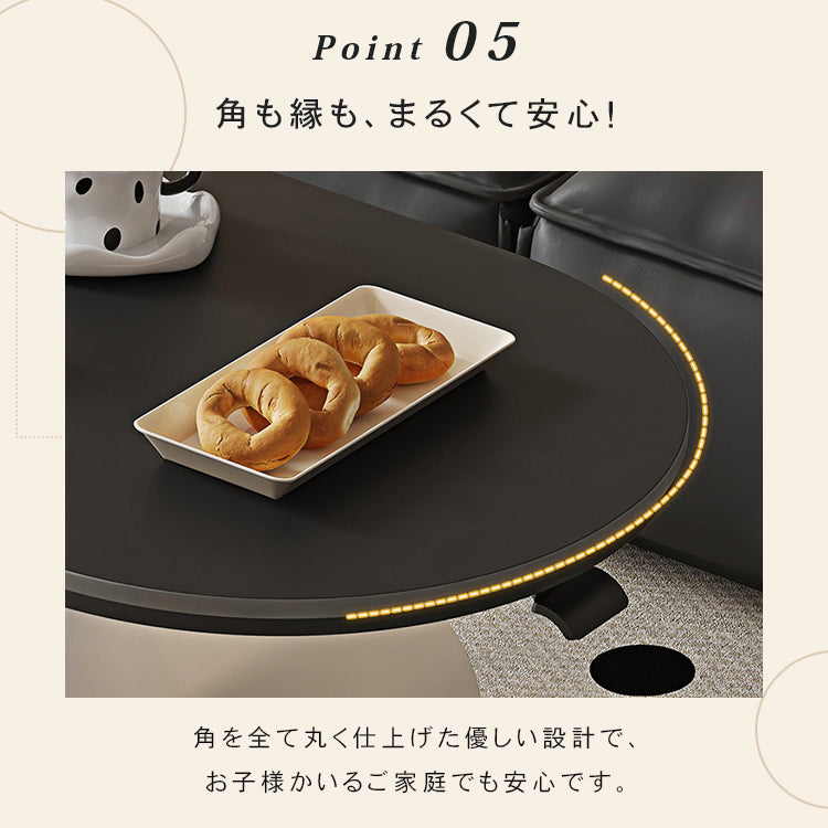 セラミック天板センターテーブルリビング用 昇降式ローテーブル 収納付きキャスタータイプ htyjj-6622