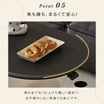 セラミック天板センターテーブルリビング用 昇降式ローテーブル 収納付きキャスタータイプ htyjj-6622