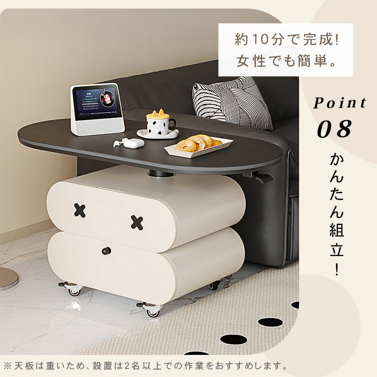 セラミック天板センターテーブルリビング用 昇降式ローテーブル 収納付きキャスタータイプ htyjj-6622