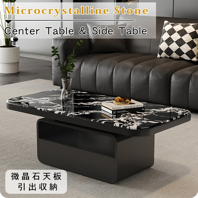 マイクロクリスタルストーン天板のモダンセンターテーブルリビングを彩る高級ローテーブルデザイン htyjj-6624