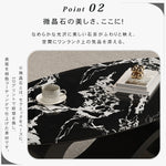 高級マイクロクリスタルストーン天板 リビングセンターテーブルセットブラックマーブル調ローテーブル&サイドテーブル モダンインテリア htyjj-6625