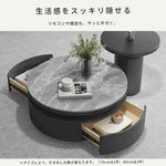 セラミック天板 センターテーブル|ブラック モダンシンプル 収納付き リビング用 htyjj-7368