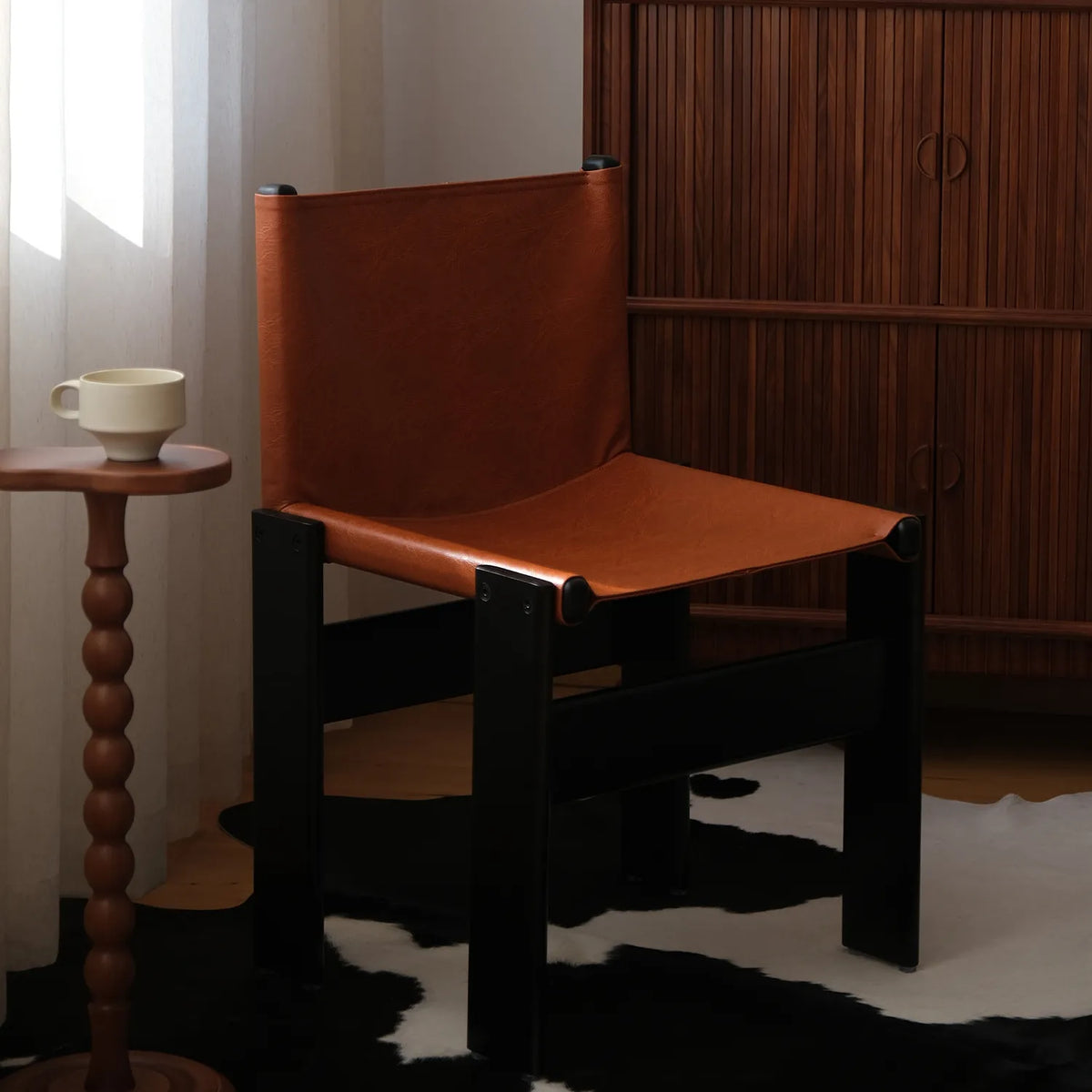 チェア ブラック ライトブラウン ブラウン アッシュ材 合皮 htysd-3177