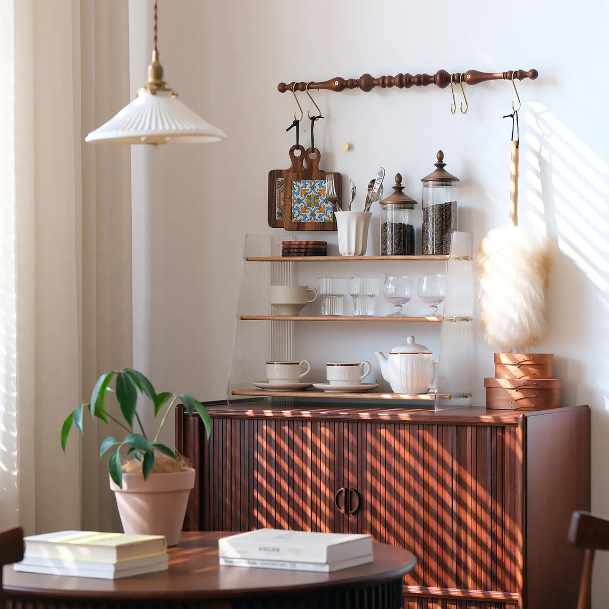 ラック ライトブラウン ブラウン チェリー材 アクリル ウォールナット htysd-3183