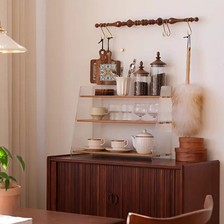 ラック ライトブラウン ブラウン チェリー材 アクリル ウォールナット htysd-3183