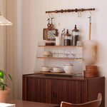 ラック ライトブラウン ブラウン チェリー材 アクリル ウォールナット htysd-3183