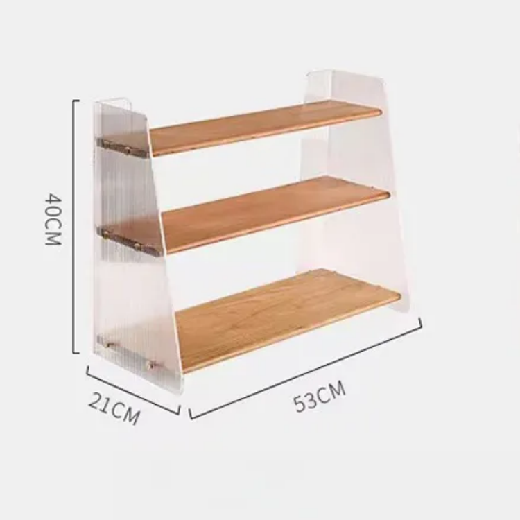 ブラックウォールナット無垢材アクリル天板ディスプレイラック収納棚 htysd-3183