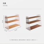 ラック ライトブラウン ブラウン チェリー材 アクリル ウォールナット htysd-3183