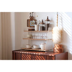 ラック ライトブラウン ブラウン チェリー材 アクリル ウォールナット htysd-3183