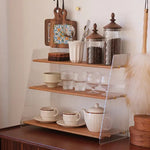 ラック ライトブラウン ブラウン チェリー材 アクリル ウォールナット htysd-3183