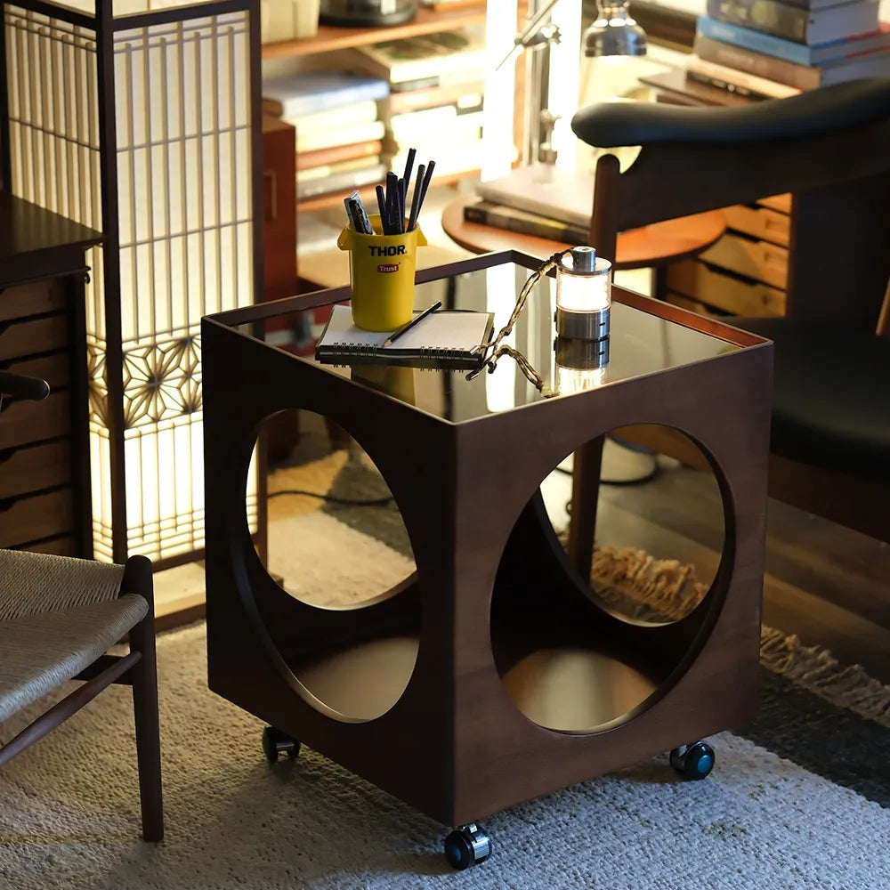 センターテーブル ライトブラウン 無垢材 ガラス htysd-3185