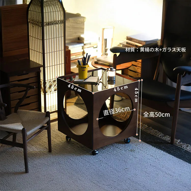 センターテーブル ライトブラウン 無垢材 ガラス htysd-3185