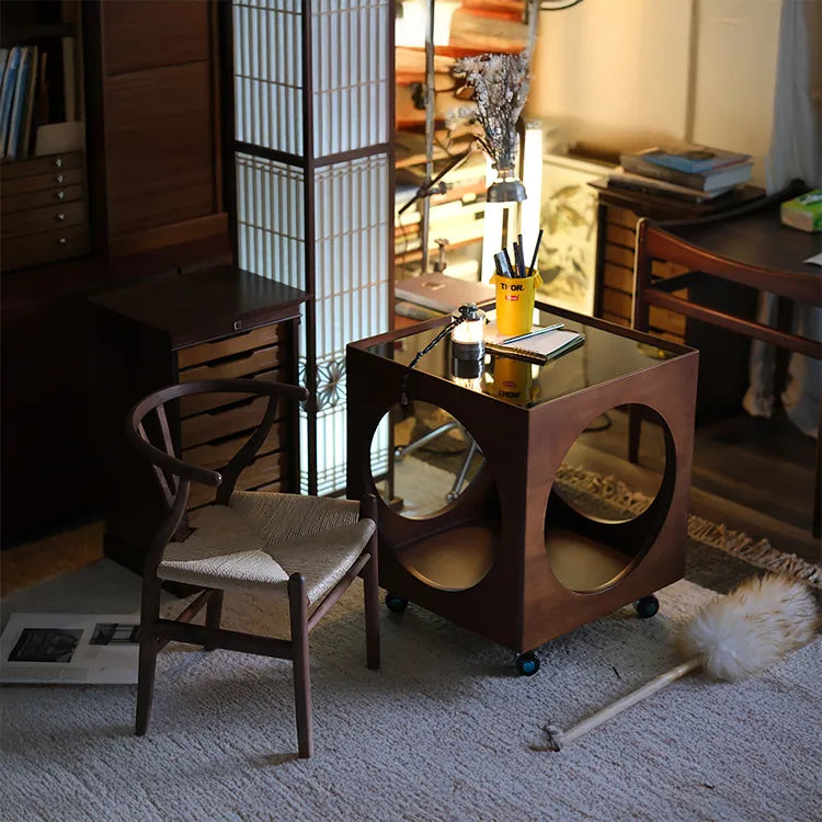 センターテーブル ライトブラウン 無垢材 ガラス htysd-3185