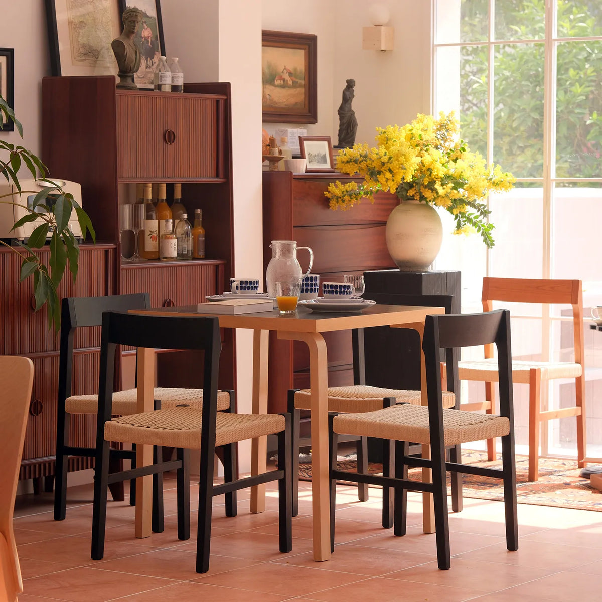 チェア ベージュ クラフト紙 チェリー材 レッドオーク htysd-3197