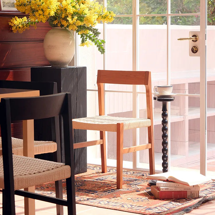 チェア ベージュ クラフト紙 チェリー材 レッドオーク htysd-3197