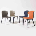 シンプルでスタイリッシュな合成皮革チェア - エアレザー PUレザー、アッシュ材脚付き hwzg-4566