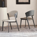 シンプルでスタイリッシュな合成皮革チェア - エアレザー PUレザー、アッシュ材脚付き hwzg-4566