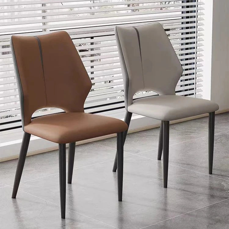 シンプルでスタイリッシュな合成皮革チェア - エアレザー PUレザー、アッシュ材脚付き hwzg-4566