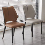 シンプルでスタイリッシュな合成皮革チェア - エアレザー PUレザー、アッシュ材脚付き hwzg-4566